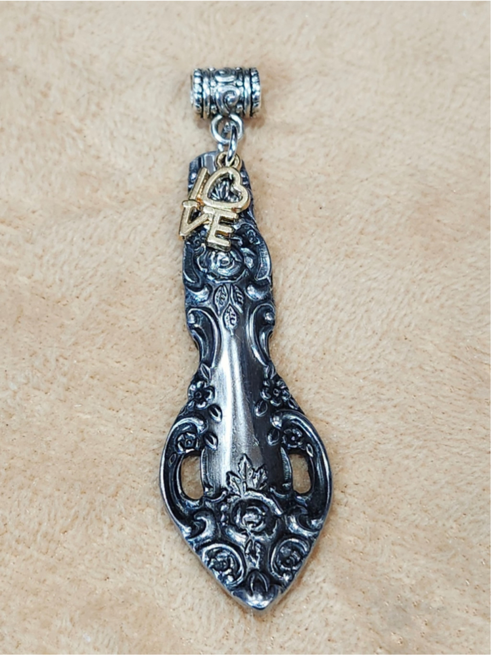 Handmade Love Pendant Spoon Handle Pendant Silverwear Jewelry